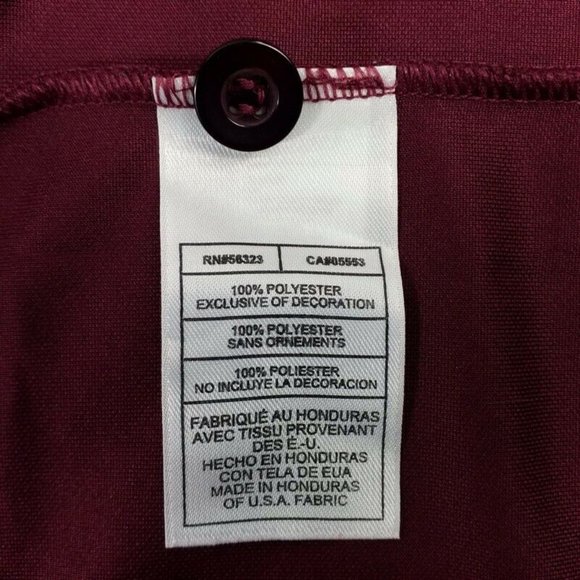 Nike Team iHoops First Logo Burgandy Short Sleeve Fit Dry Polo Shirt Mens Large - Picture 7 of 12